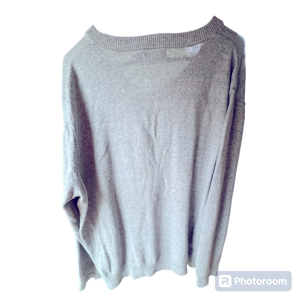 Nautica 100% Cotton‎ Soft Stretchy V-Neck Heather Grey Sweater. Men’s Large. - Picture 6 of 6